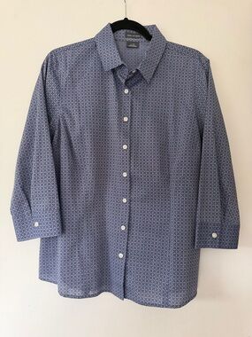 Van Heusen Non Iron Navy Micro-Print Button-Up Shirt